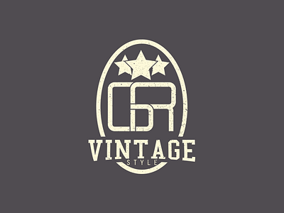 Vintage + Monogram Style - GR design graphic logo monogram vintage