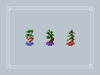 8×16 Bonsai Trees 8×16 bonsai pixel art