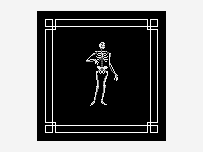 💀 32x64 pixel art skeleton skull