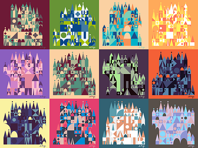 🏰✨ castles geometric mary blair