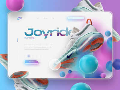 Nike design 3d app design fashion figma joyride landing page nike running sales shoes teaser ui ui ux web design web site