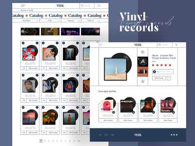Vinyl records app branding catalog design figma gramophone music online store photoshop record player sales shop ui ux vinyl web design web site
