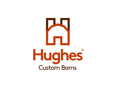 Hughes Barns – Logo Design barn brand branding icon identity illustration letter logo logo design logos typography