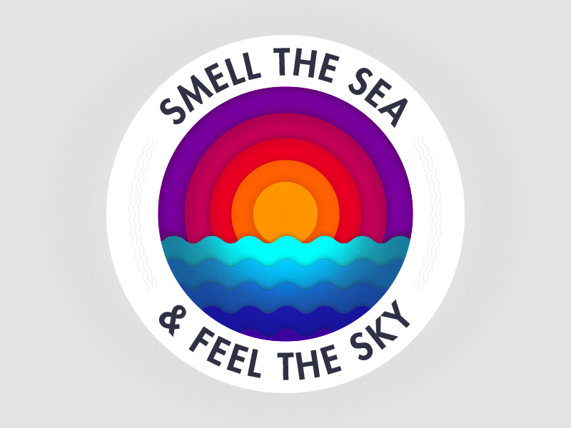 Ocean Sticker by Justin Girard on Dribbble