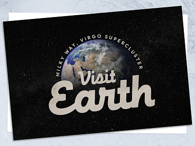 Visit Earth! earth logo postcard space travel type typography