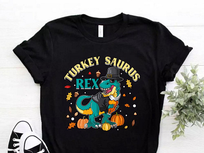 Turkey Saurus Rex T Shirt Design amazon design etsy fall leaves svg fall shirts svg fall sign svg funny mom shirt illustration logo typography