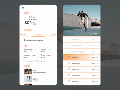 daily ui 041 + 42 - workout tracker + to do list dailyui dailyui041 dailyui042 design ui