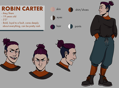 Character Sheet - Robin Carter character design characterdesign digital art digital illustration illustration storytelling