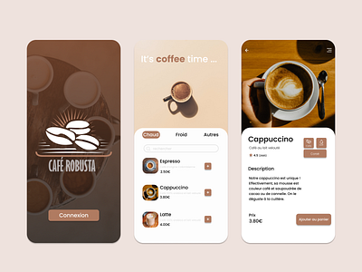 UI design for coffee shop using figma