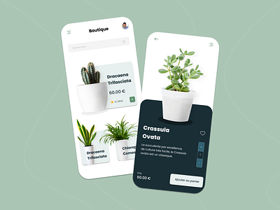 L'univers des plantes app design graphic design iphone mobile plants prototype ui ux