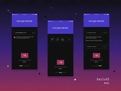 DailyUI #001 / Sign Up Flow