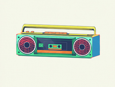 Radio digitalillustration illustration inktober inktober2020 radio retro texture vintage