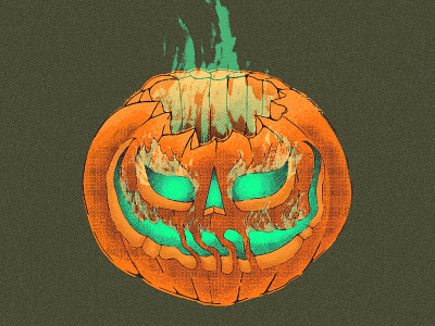 🎃 flame halloween horror illustration jack o lantern pumpkin scary smoke spirit spooktober texture