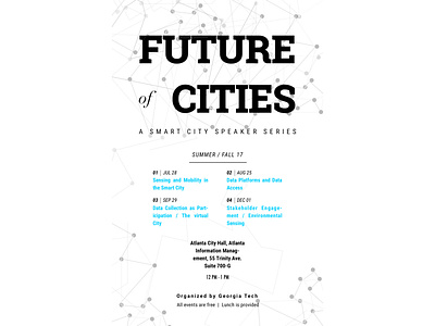 "Future of Cities" speaker series, poster branding design illustration iteration poster poster challenge poster collection type typography vector