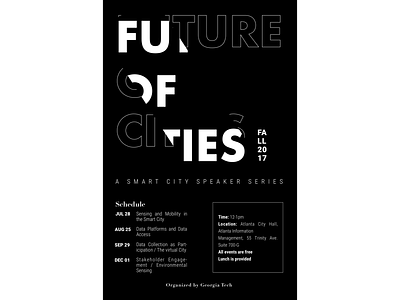 "Future of Cities" speaker series, poster branding design illustration iteration poster poster challenge poster collection type typography vector