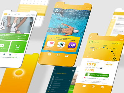 Health tracking mobile app app branding design health app icon mobile app design ui ux