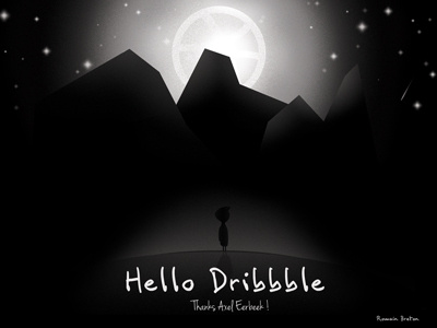 Dribbble Discovery black and white contrast hello dribbble limbo mountain