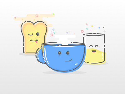 Breakfast breakfast cartoon flat design