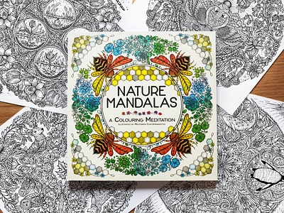 ''Nature Mandalas'' A colouring meditation book animals art book book cover botanical branding colouring book design drawing flowers graphic design hand drawn handmade illustration landscape logo mandala mandala art meditation nature