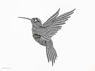 Animal Lines ''Hummingbird'' animal art bird design doodle drawing hummingbird illustration ink line logo pen