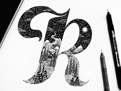 Hand Lettering ''R'' design