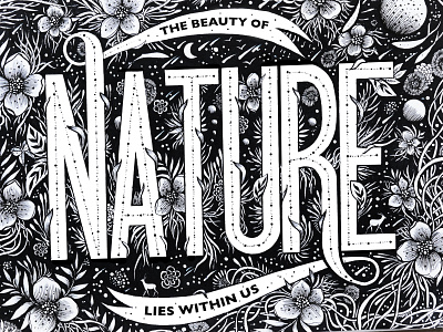 Nature drawing ink flower galaxy graphic design handamde handlettering illistration lettering logo nature night pen ink typogaphy