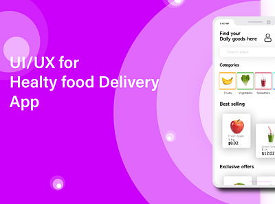 Healty food finder app design ui ux