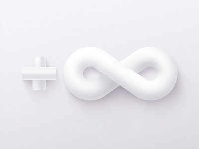 infinity character icon illustration white