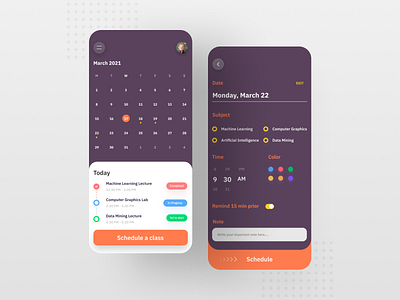 Class Scheduling Mobile App