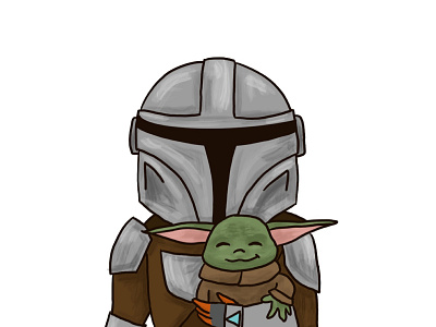 Mando and Child baby yoda child children book illustration childrens book childrens books grogu mando mandolorian