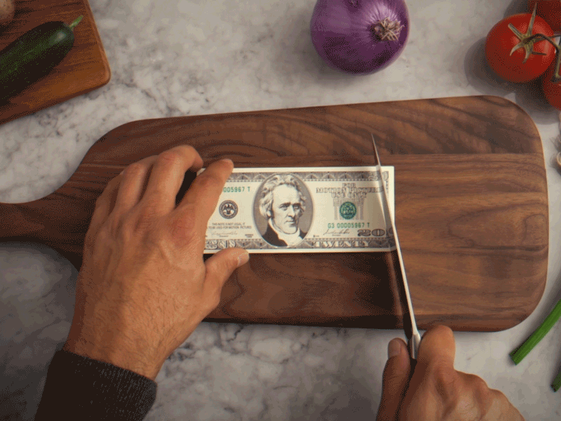 Spending our last dollars. animation live action stopmotion