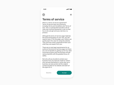 Daily UI #089 - Terms of Service dailyuichallenge