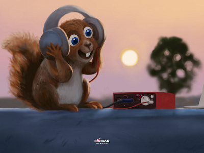 squirrel enjoy music 3d animation animation ilustration branding branding graphic branding painting graphic design ilustrations ilustrator painting
