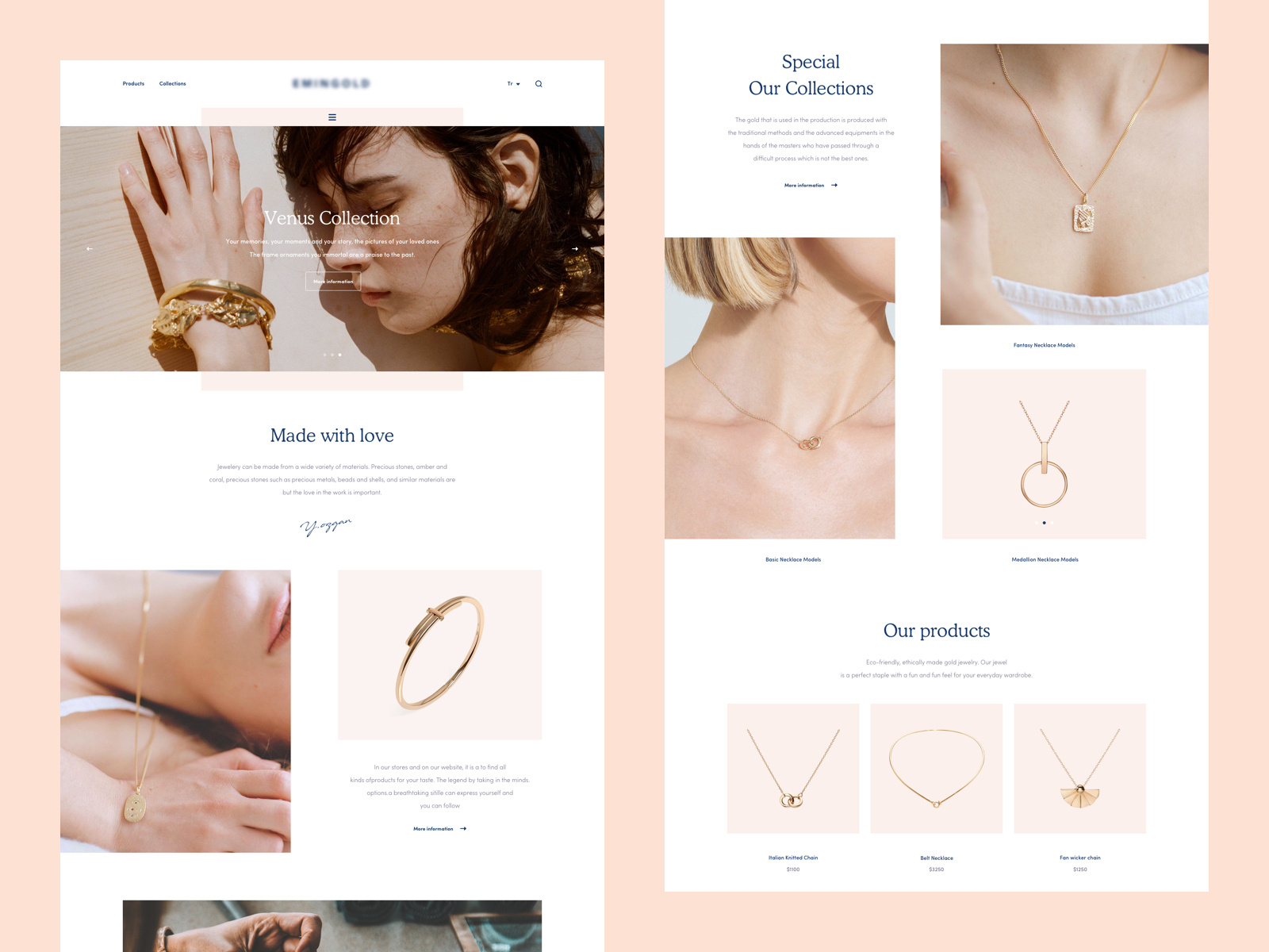 for Jewelry site by Yalçın Ozgan on Dribbble