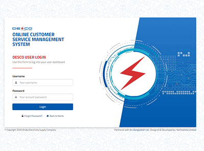 WIP: DESCO - Login Page design blue login page pattern white