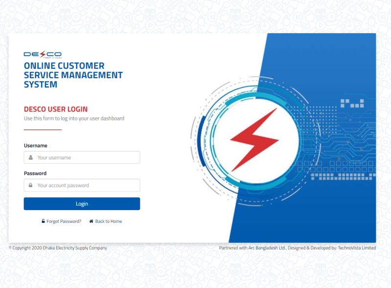 WIP DESCO Login Page design by Mayeenul Islam on Dribbble