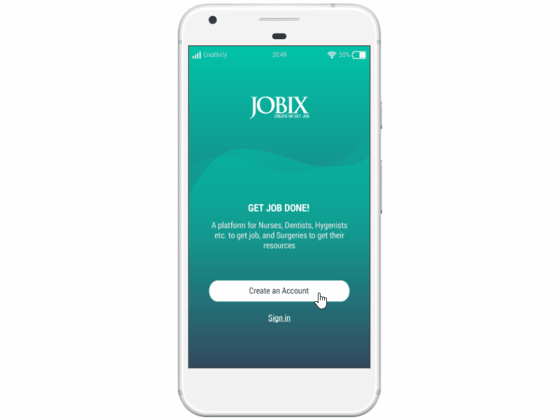 Jobix - Medical Job App UI Prototype app design job