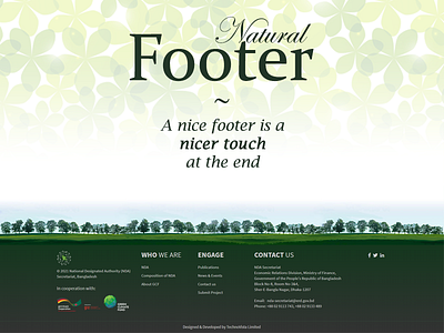 Natural Footer footer green natural nature web design white
