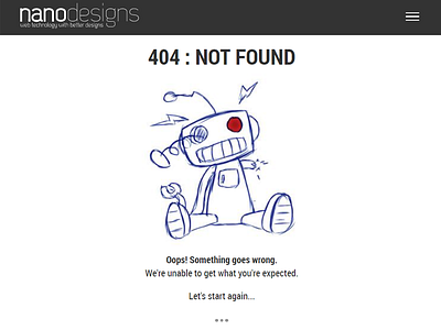 404 Madness - nanodesigns 404 page web design