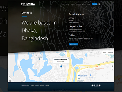 Contact Page Design for Technovista Limited