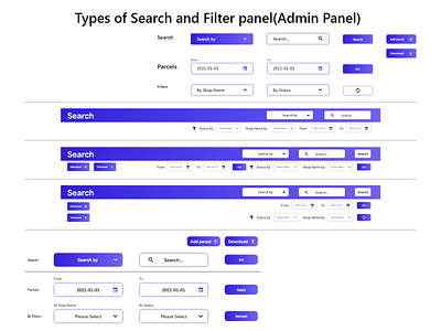 Admin Panel (Search & Filter) illustration ui design website