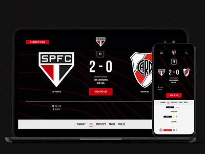 São Paulo FC - football club website redesign