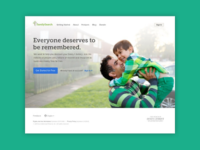 Familysearch Onboarding Home Page