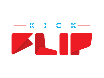 Kick Flip logo neutraface slab paper craft