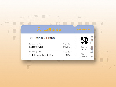 024 Boarding Pass / DailyUi airport berlin boarding dailyui design flight pass qr tirana ui ux