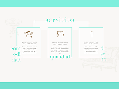 Furniture Webpage colored furniture minimal simple spanish web webdesign