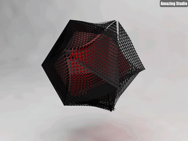 Day4 - Polygon | Cinema 4D black cinema 4d dailycinema4d effect gif polyfx polygon red