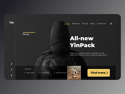 Backpack website design