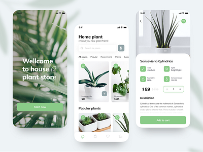House plant store app design plant store ui ux web
