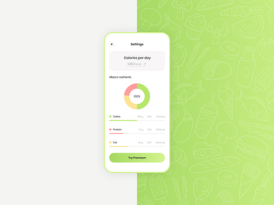 Settings - Diet diary | Daily UI 007